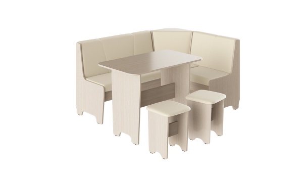 Кухонный уголок «Техас исп.1» Дуб Белфорт/Экокожа Бежевая