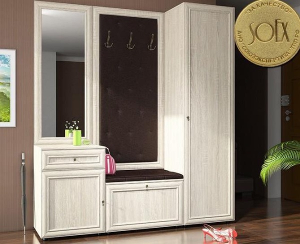 Прихожая Оскар-7А Дуб Сонома (Ш-1850| В-2088|Г-386 мм)